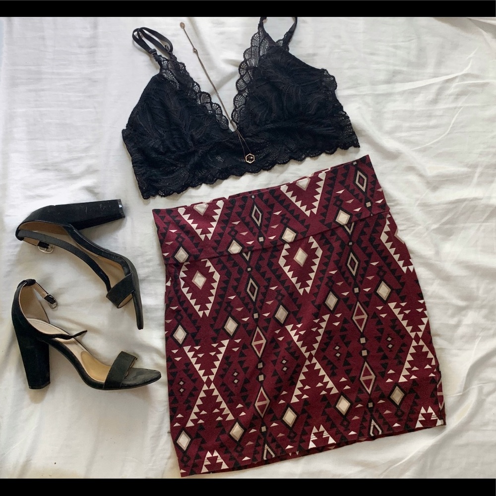 Triangle Print Mini Skirt